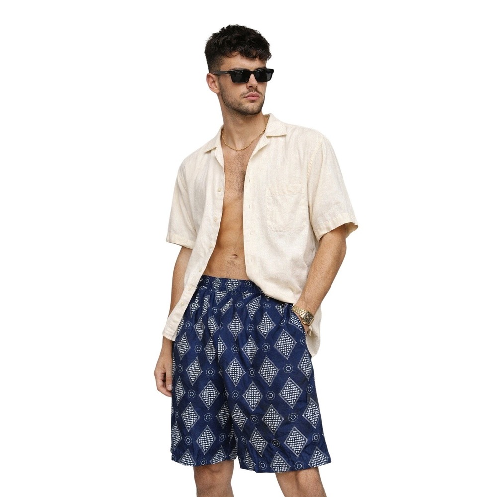 ROBERT STOCK‎ VINTAGE 90s Silk Resort Dad Old Money Shorts L